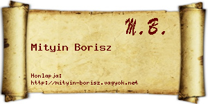 Mityin Borisz névjegykártya